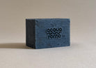 Textured cold process soap in black, made with activated charcoal and licorice root for natural skin detox